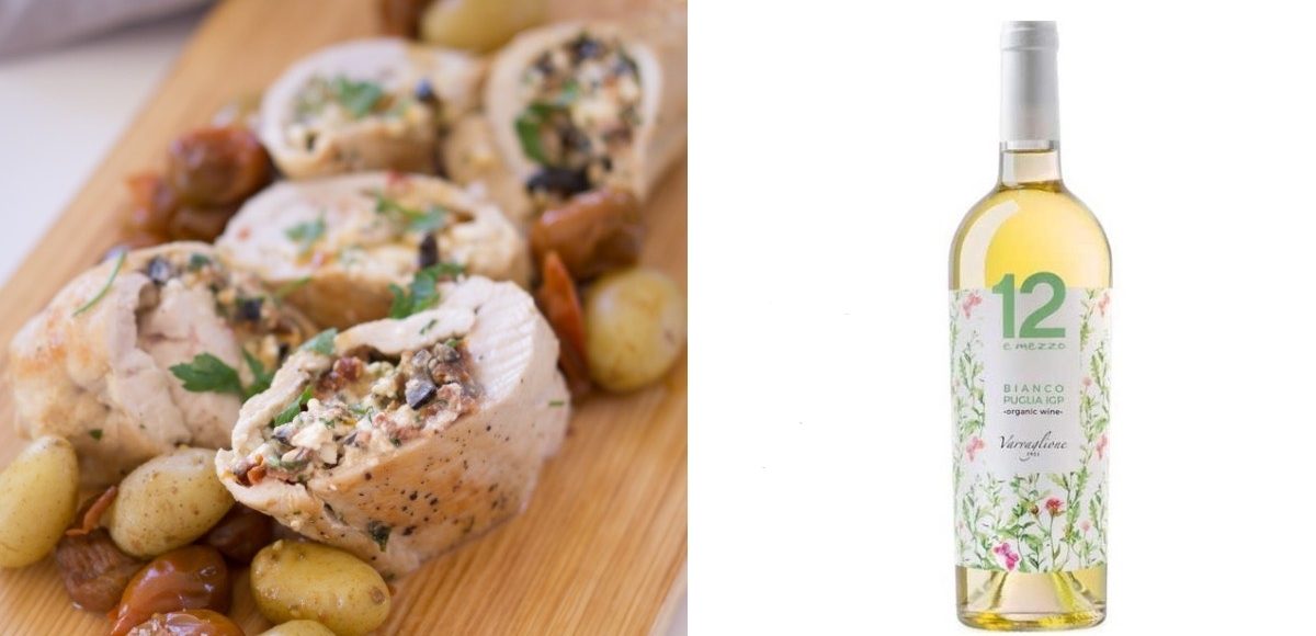 Receta Pollo a la chipriota con 12 e Mezzo Organic Bianco de Puglia
